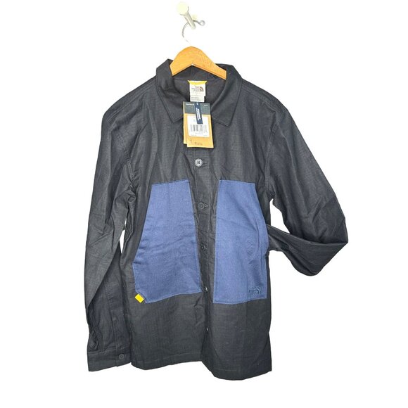 The North Face Field Shacket Pockets Button Front Utility Barn Coat Black XXL - Picture 3 of 10